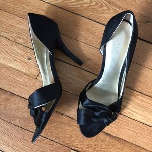 Black satin classy stiletto